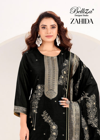 Zahida Belliza Designer Studio Cotton Jacquard Karachi Salwar Suits Wholesale Price
