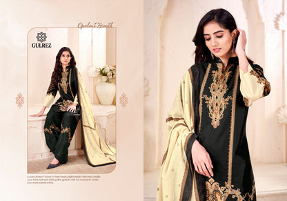 Zahira Gulrez Crape Karachi Readymade Suits Manufacturer Gujarat
