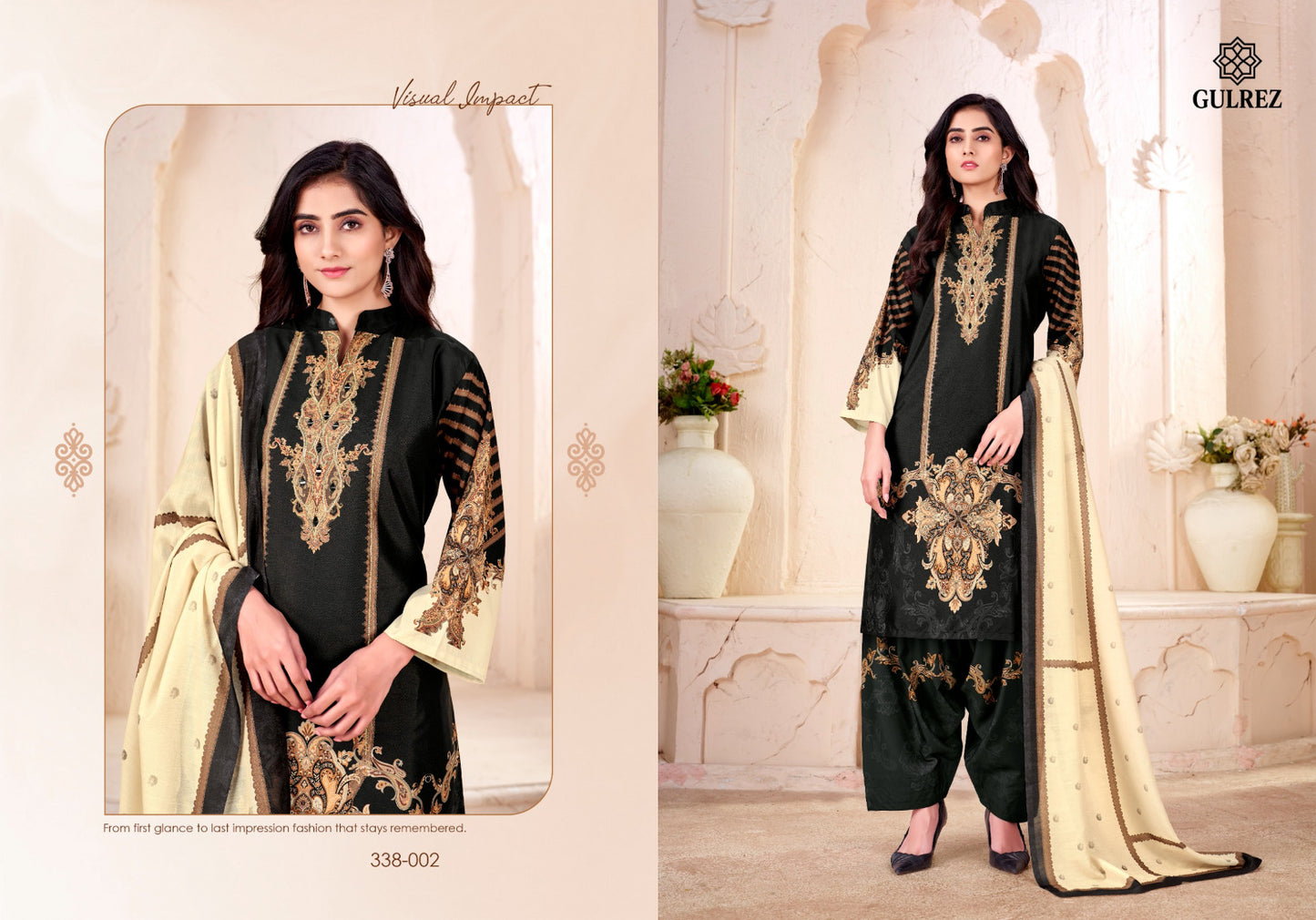 Zahira Gulrez Crape Karachi Readymade Suits Manufacturer Gujarat
