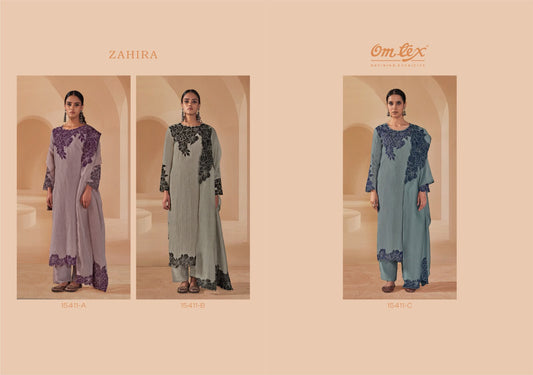 Zahira Omtex Crush Pant Style Suits Exporter India