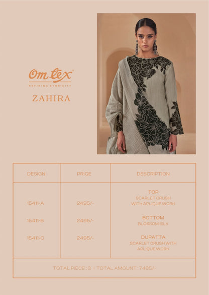 Zahira Omtex Crush Pant Style Suits Exporter India
