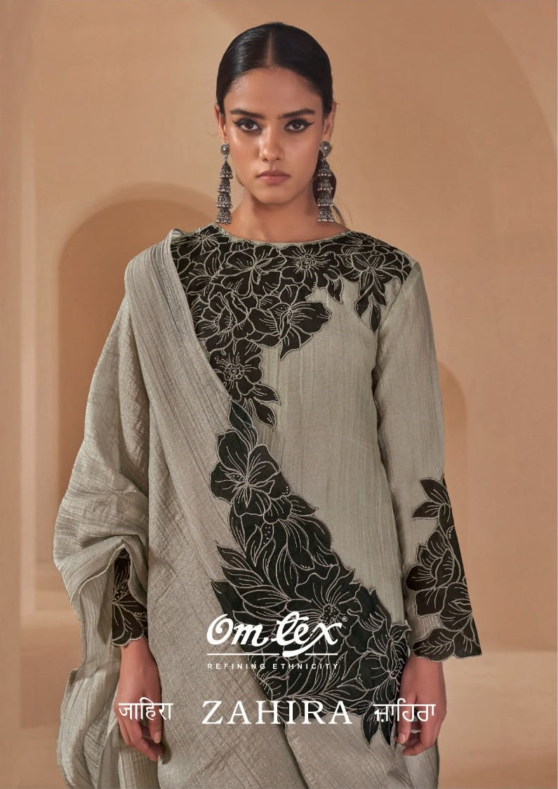 Zahira Omtex Crush Pant Style Suits Exporter India