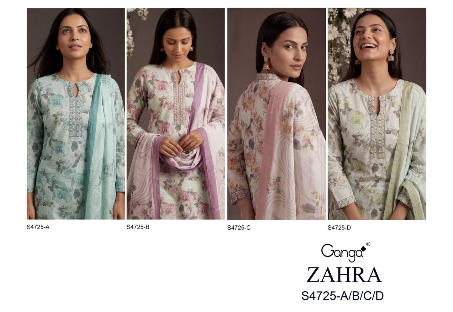 Zahra 4725 Ganga Cotton Pant Style Suits Wholesaler Gujarat