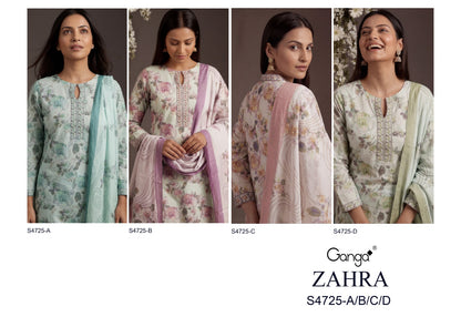 Zahra 4725 Ganga Cotton Pant Style Suits Wholesaler Gujarat