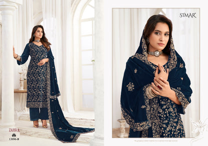 Zahra Simar Velvet Suits Wholesaler India