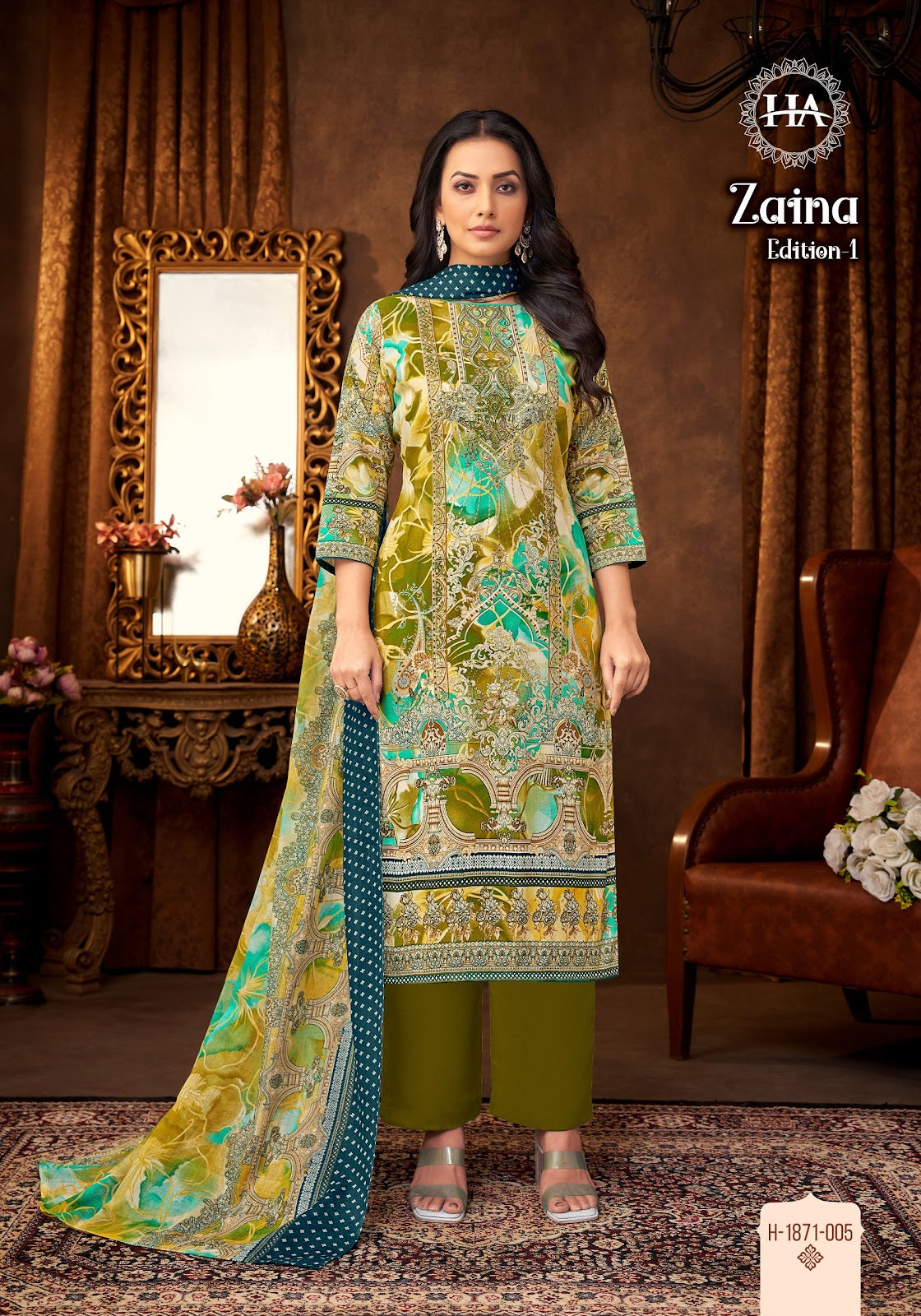 Zaina Edition 1 Harshit Fashion Viscose Rayon Karachi Salwar Suits Manufacturer