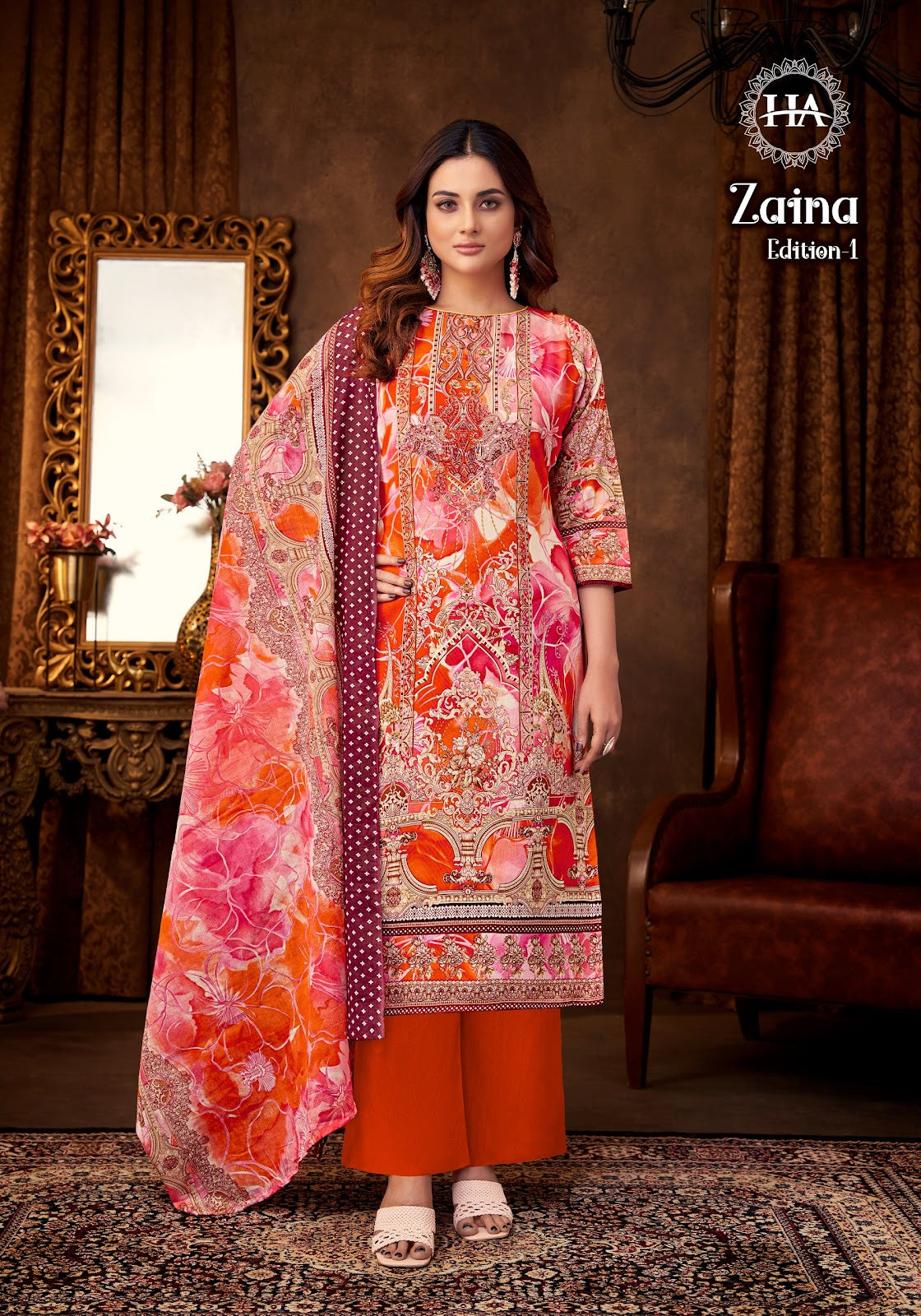 Zaina Edition 1 Harshit Fashion Viscose Rayon Karachi Salwar Suits Manufacturer