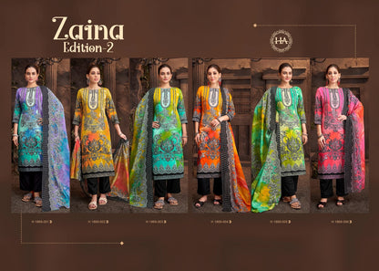 Zaina Edition 2 Harshit Fashion Reyon Karachi Salwar Suits Manufacturer Gujarat