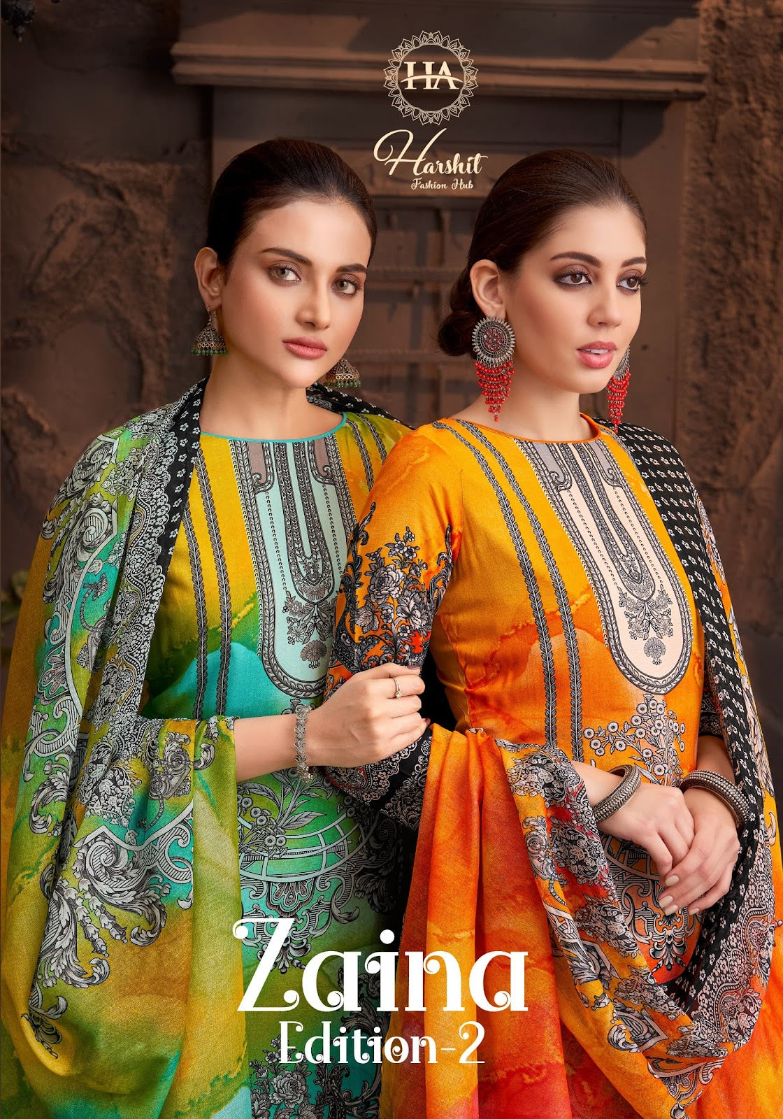 Zaina Edition 2 Harshit Fashion Reyon Karachi Salwar Suits Manufacturer Gujarat
