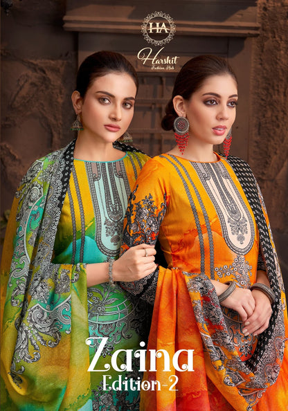 Zaina Edition 2 Harshit Fashion Reyon Karachi Salwar Suits Manufacturer Gujarat