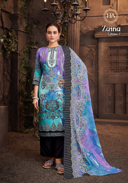Zaina Edition 2 Harshit Fashion Reyon Karachi Salwar Suits Manufacturer Gujarat