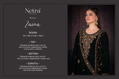 Zaina Netra Silk Velvet Suits Wholesaler Gujarat
