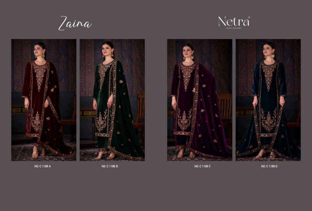 Zaina Netra Silk Velvet Suits Wholesaler Gujarat