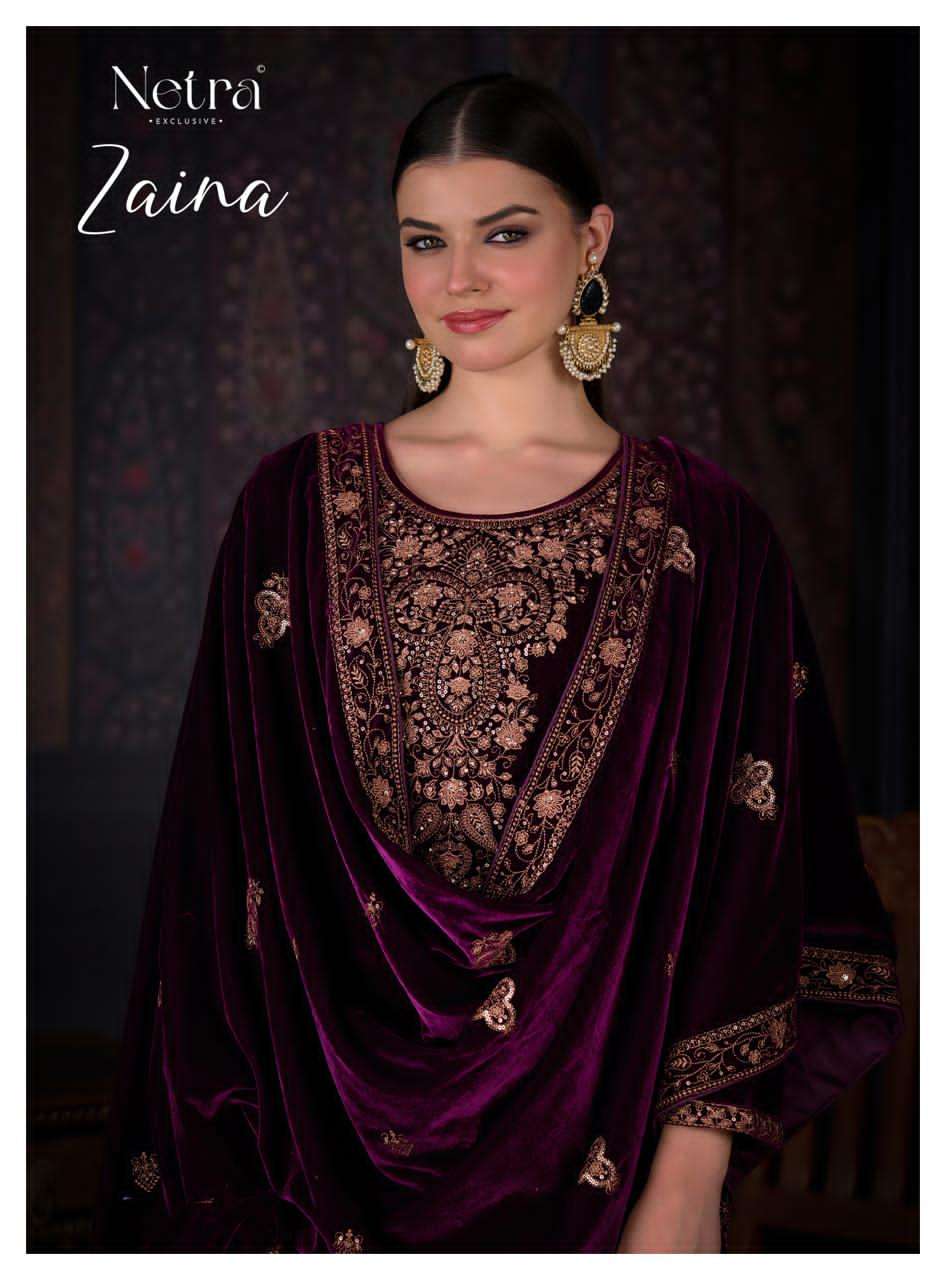 Zaina Netra Silk Velvet Suits Wholesaler Gujarat
