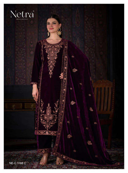 Zaina Netra Silk Velvet Suits Wholesaler Gujarat