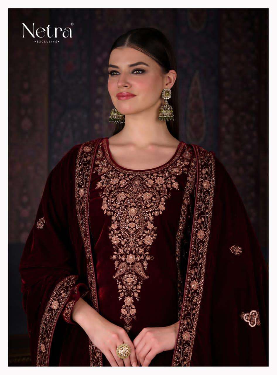 Zaina Netra Silk Velvet Suits Wholesaler Gujarat