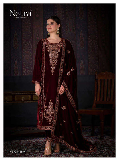 Zaina Netra Silk Velvet Suits Wholesaler Gujarat