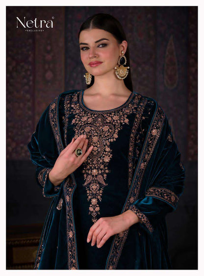 Zaina Netra Silk Velvet Suits Wholesaler Gujarat