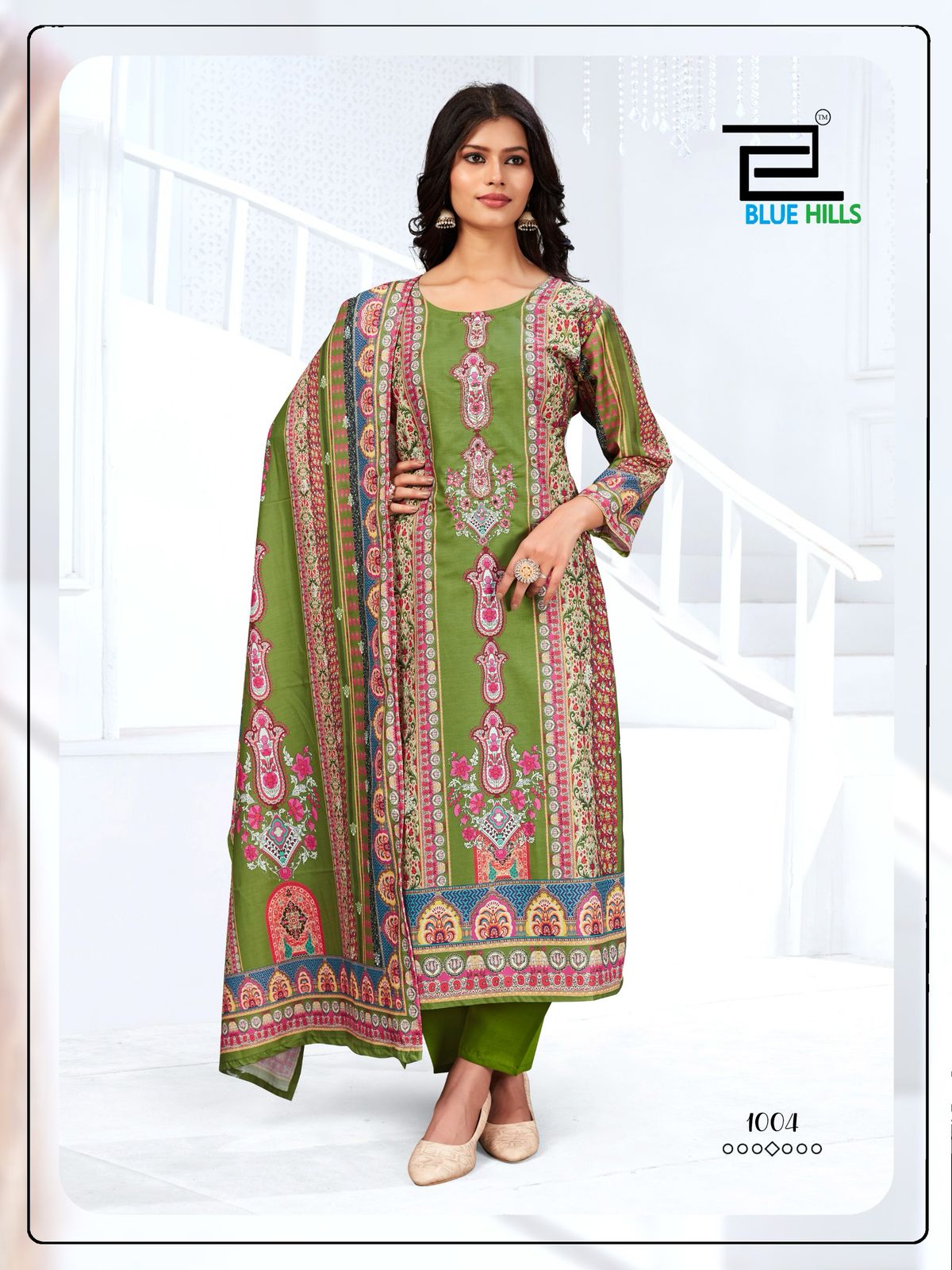 Zainab Blue Hills Muslin Readymade Suits Wholesaler India