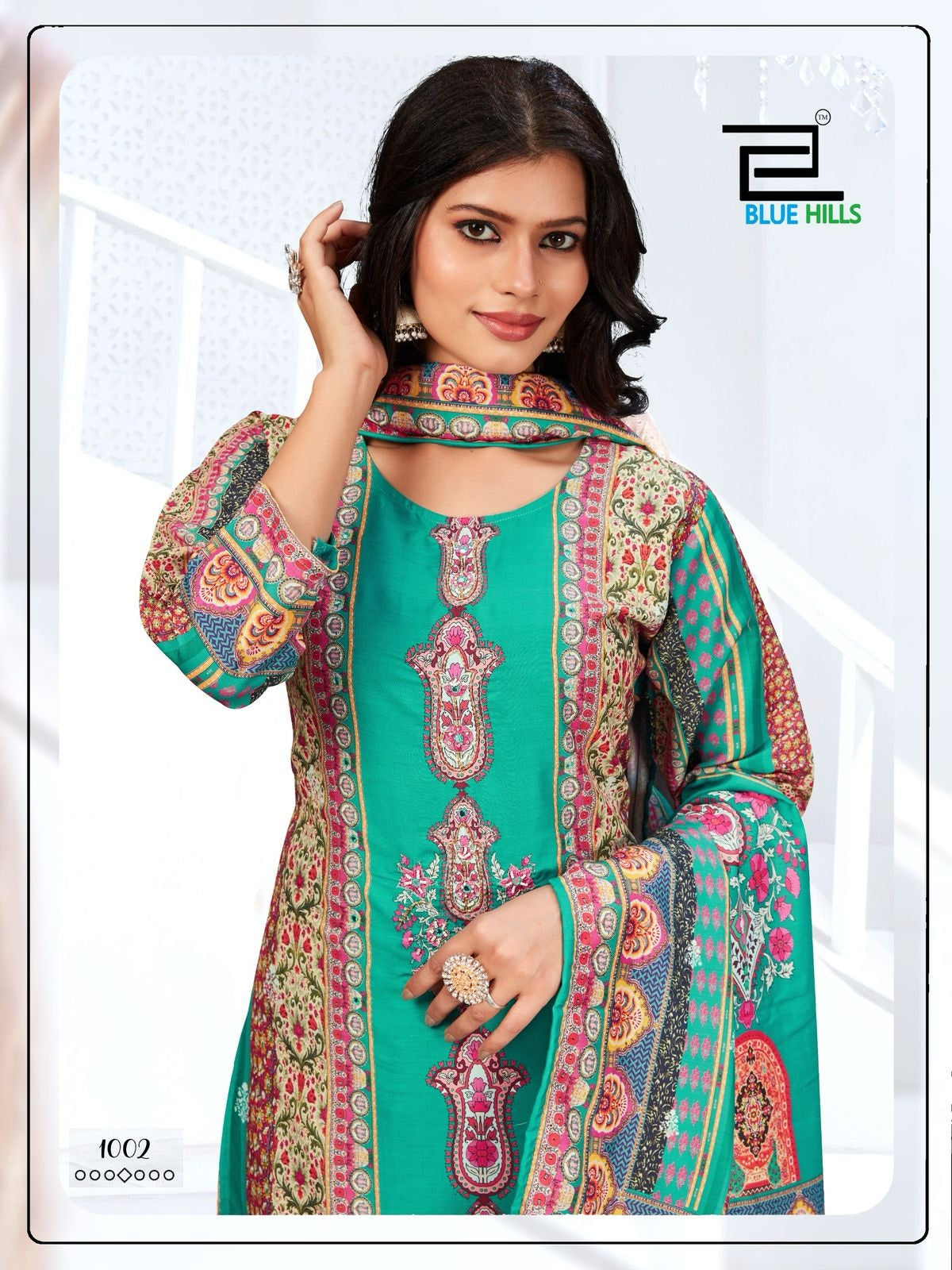 Zainab Blue Hills Muslin Readymade Suits Wholesaler India