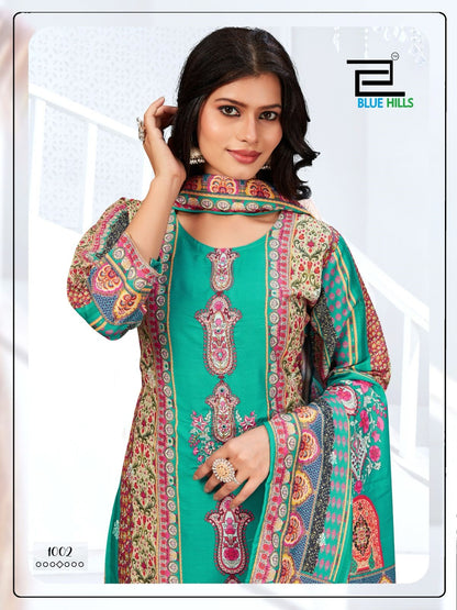 Zainab Blue Hills Muslin Readymade Suits Wholesaler India