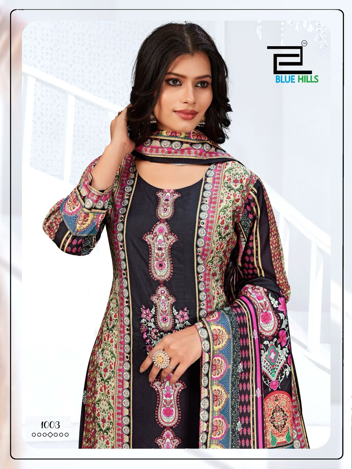 Zainab Blue Hills Muslin Readymade Suits Wholesaler India