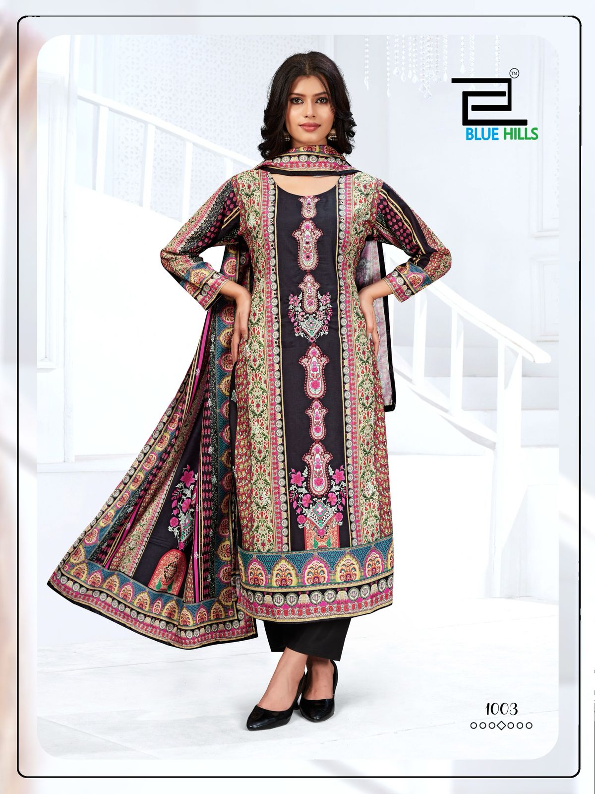 Zainab Blue Hills Muslin Readymade Suits Wholesaler India