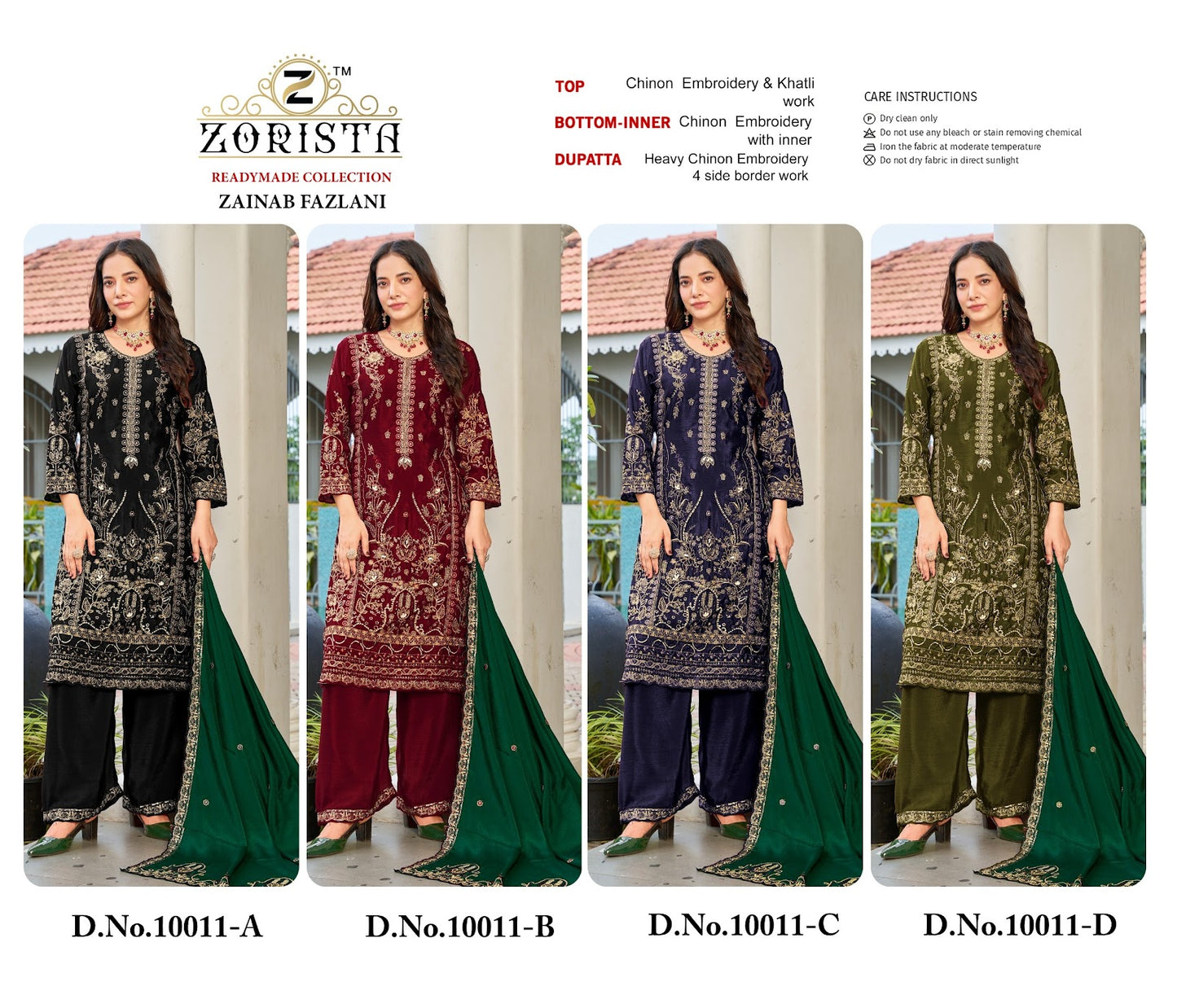 Zainab Fazlani Zorista Chinnon Silk Pakistani Readymade Suits Wholesale Rate