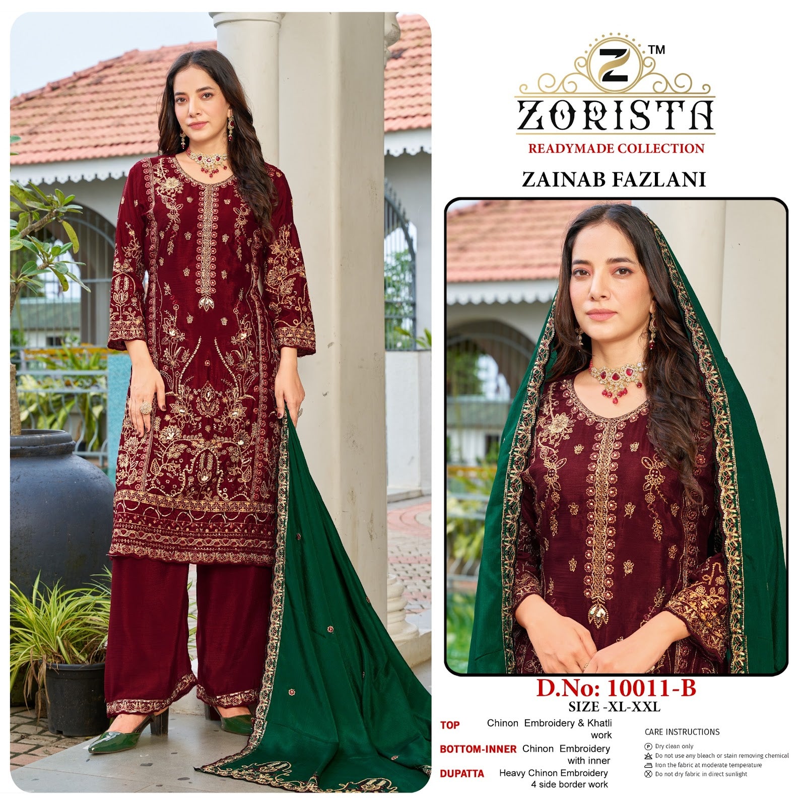 Zainab Fazlani Zorista Chinnon Silk Pakistani Readymade Suits Wholesale Rate