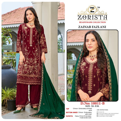 Zainab Fazlani Zorista Chinnon Silk Pakistani Readymade Suits Wholesale Rate