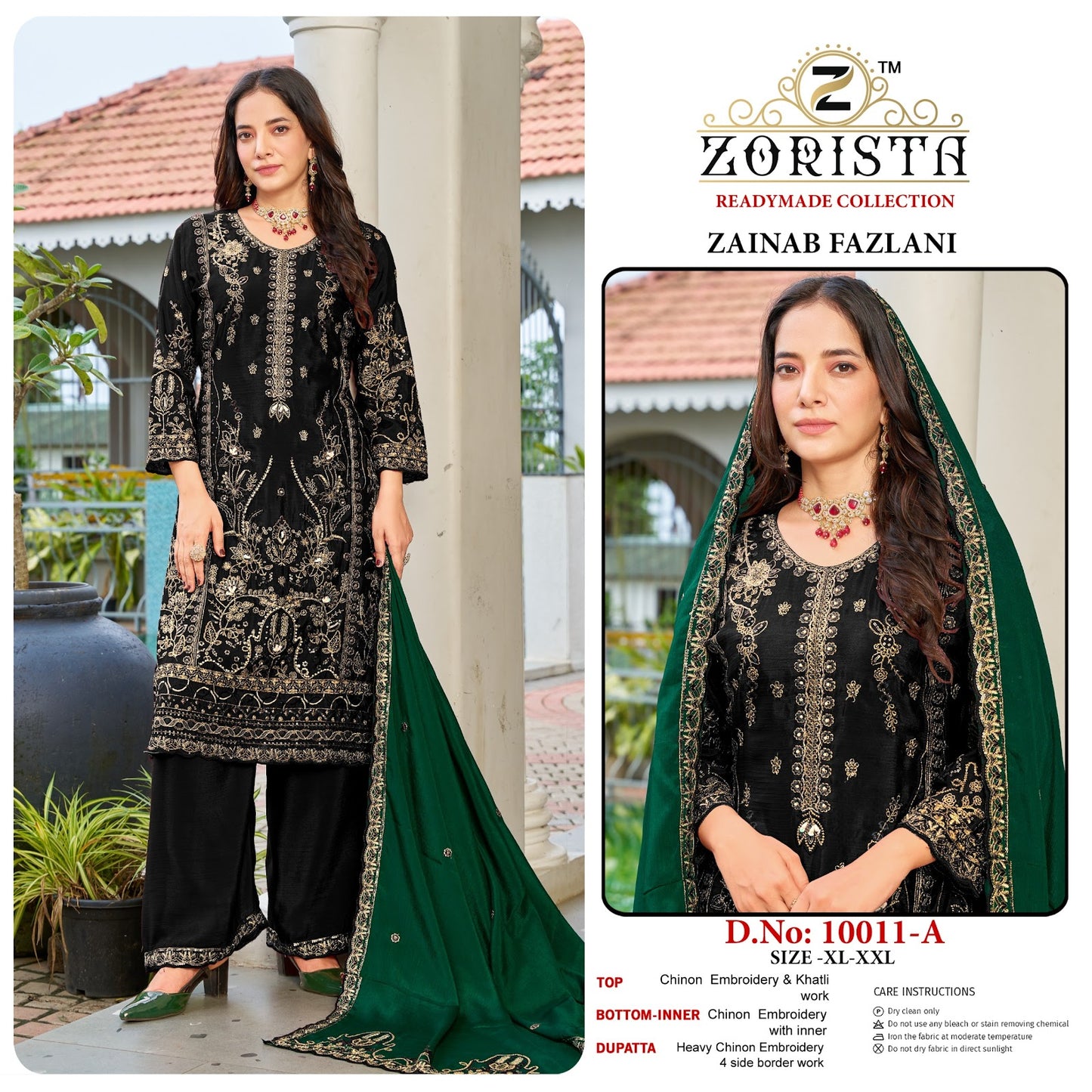 Zainab Fazlani Zorista Chinnon Silk Pakistani Readymade Suits Wholesale Rate