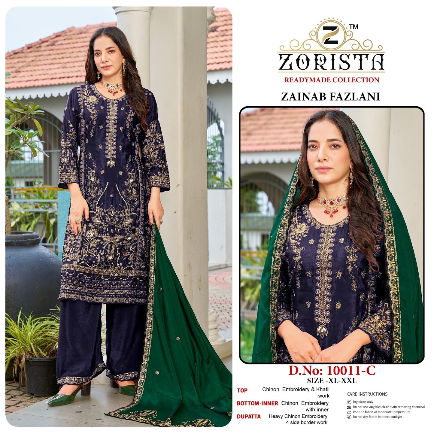 Zainab Fazlani Zorista Chinnon Silk Pakistani Readymade Suits Wholesale Rate
