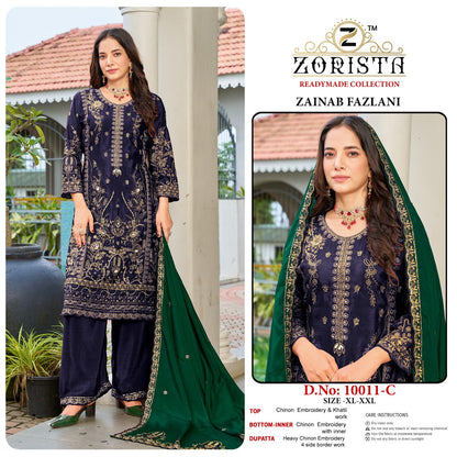 Zainab Fazlani Zorista Chinnon Silk Pakistani Readymade Suits Wholesale Rate