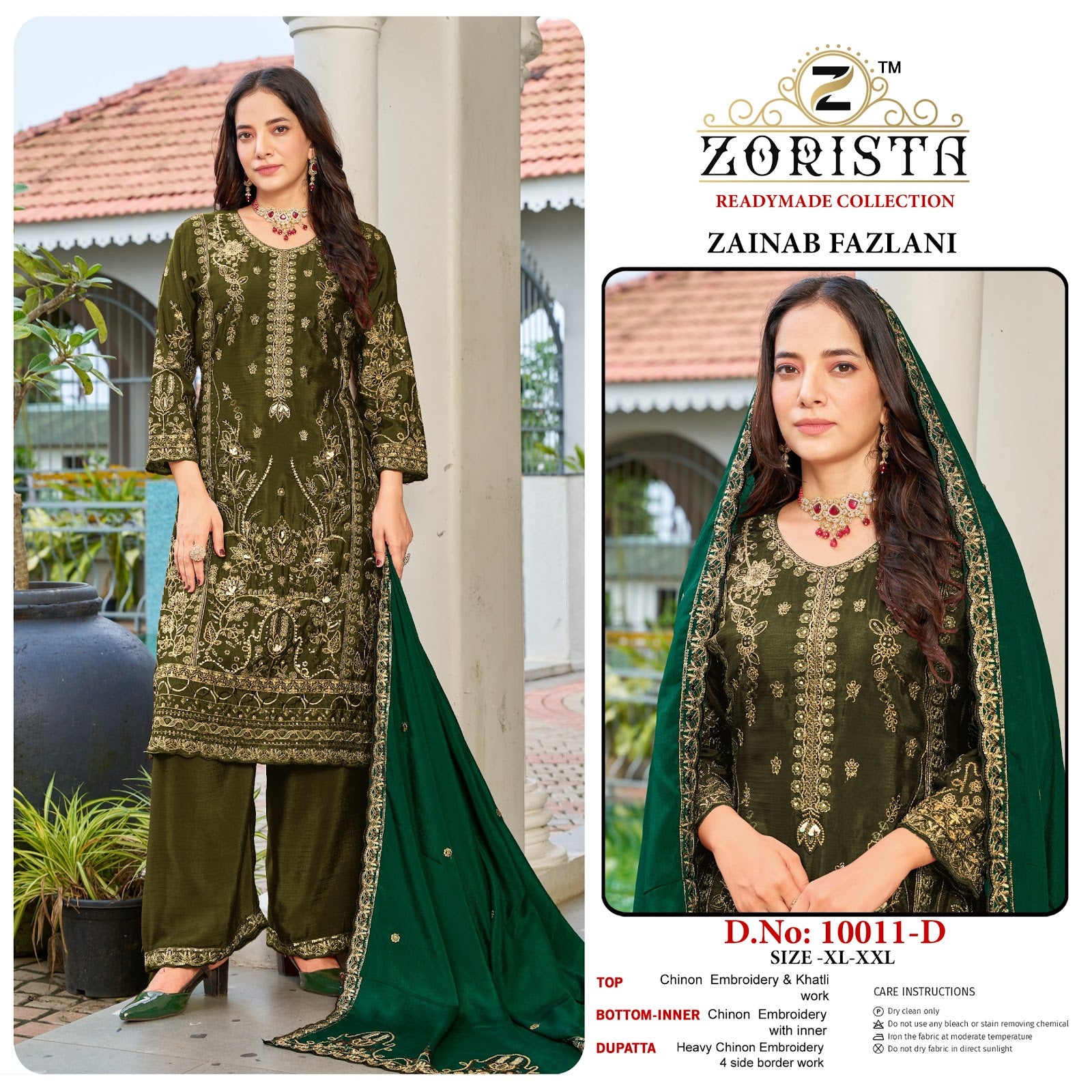 Zainab Fazlani Zorista Chinnon Silk Pakistani Readymade Suits Wholesale Rate