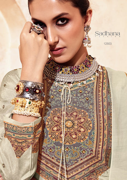 Zainab Sadhana Muslin Silk Pant Style Suits Exporter Ahmedabad