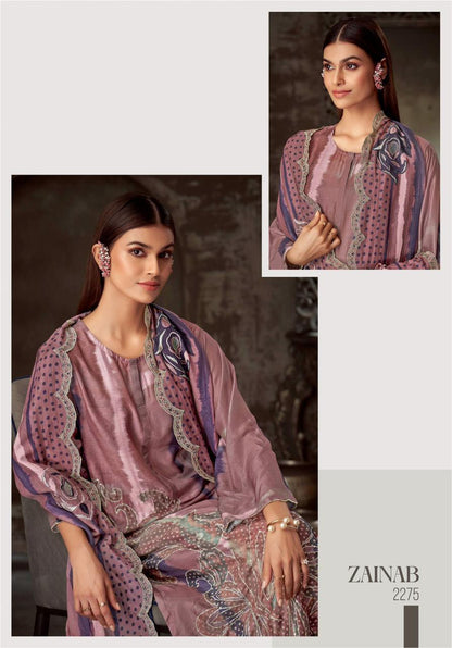 Zainab Sahiba Muslin Silk Pant Style Suits Manufacturer Ahmedabad