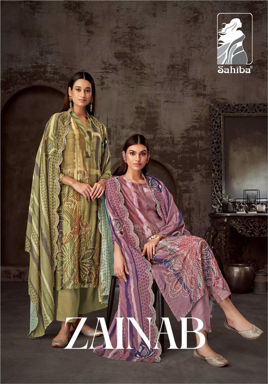Zainab Sahiba Muslin Silk Pant Style Suits Manufacturer Ahmedabad