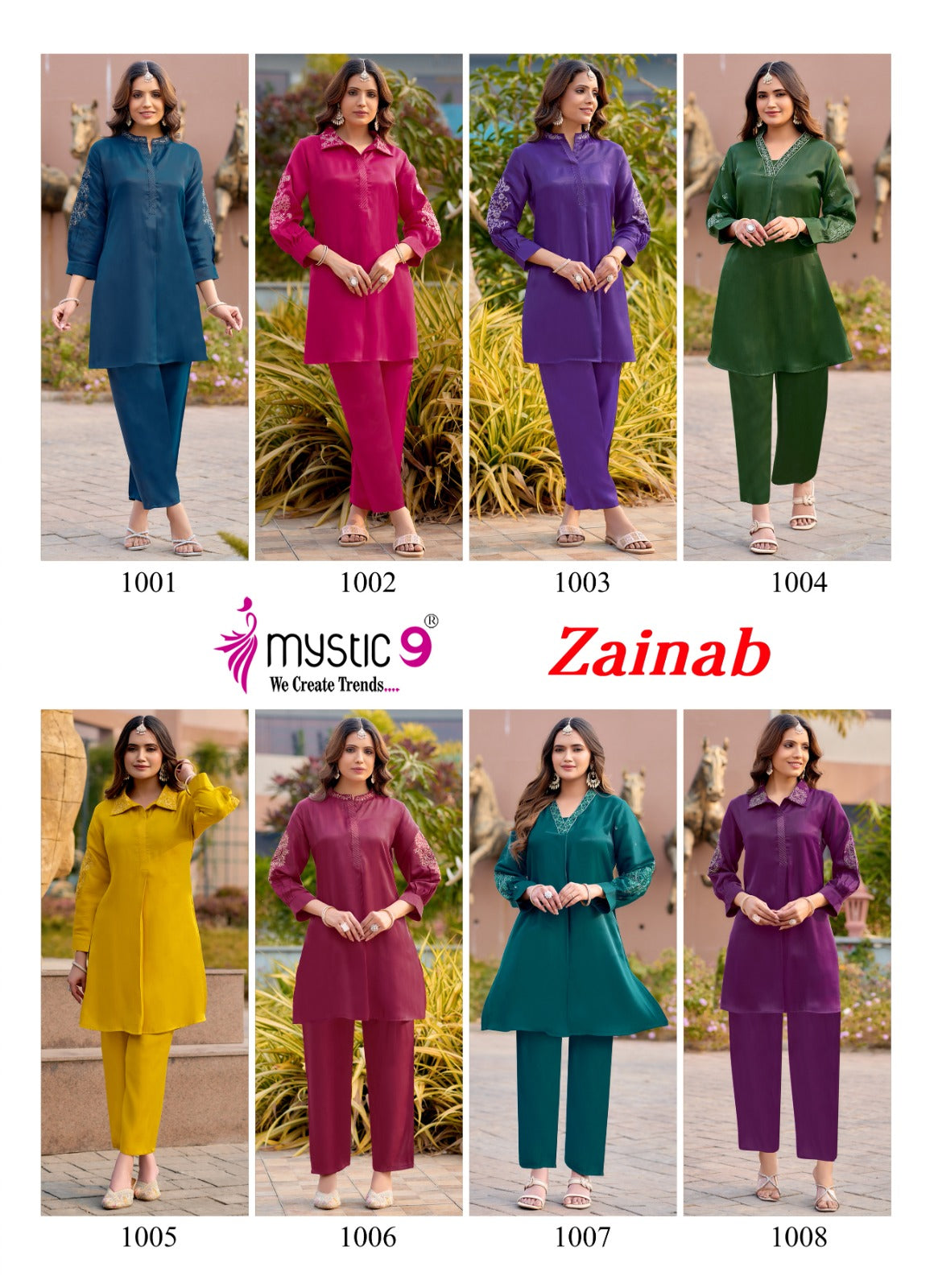 Zainab Vol 1 Mystic 9 Viscose Co Ord Set Exporter Ahmedabad