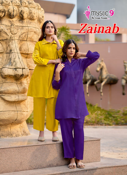 Zainab Vol 1 Mystic 9 Viscose Co Ord Set Exporter Ahmedabad