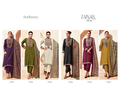 Zainab Vol 2 Sadhana Jam Cotton Pakistani Salwar Suits Wholesale Price
