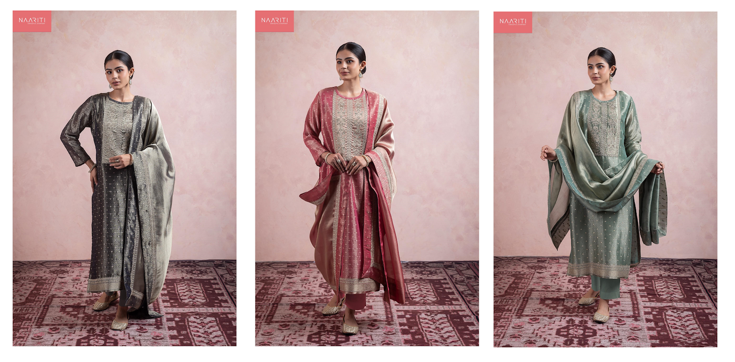 Zainas Naariti Pure Silk Pant Style Suits Manufacturer Gujarat
