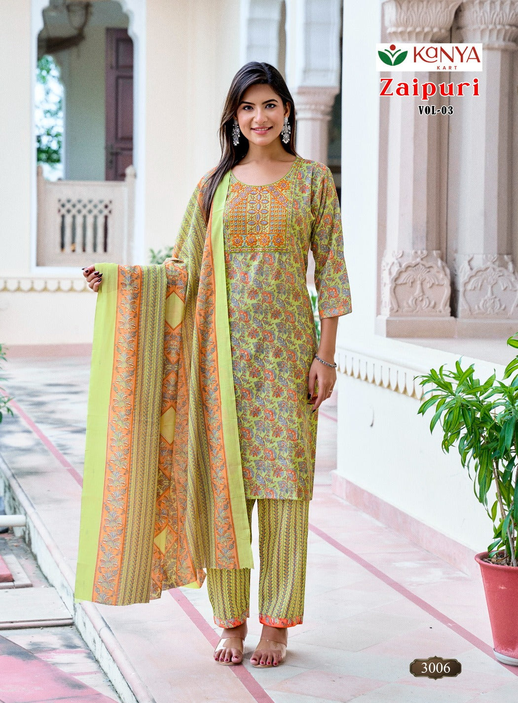 Zaipuri Vol 3 Kanya Kart Cotton Readymade Pant Style Suits Exporter Gujarat