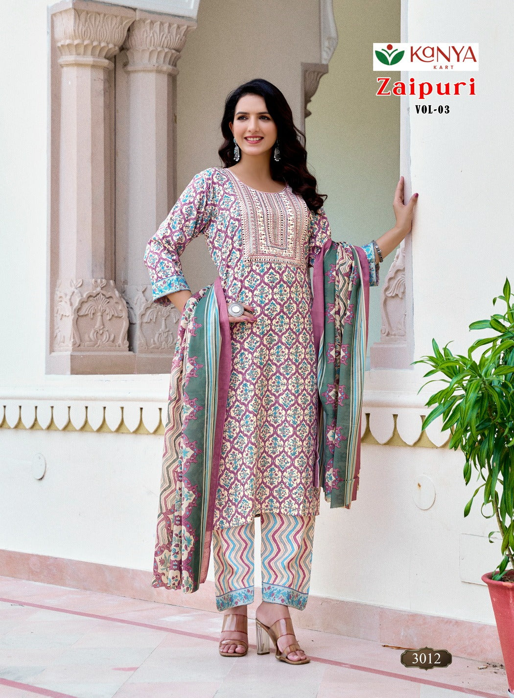 Zaipuri Vol 3 Kanya Kart Cotton Readymade Pant Style Suits Exporter Gujarat