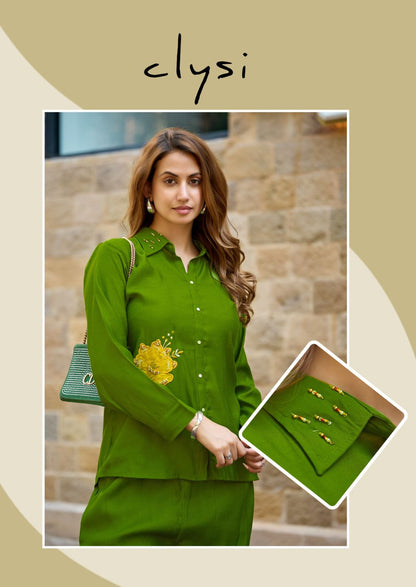 Zaira Clysi Viscose Silk Co Ord Set Wholesaler