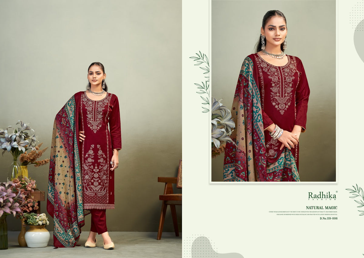 Zaira Vol 1 Radhika Fashion Azara Zam Cotton Karachi Salwar Suits Supplier Gujarat