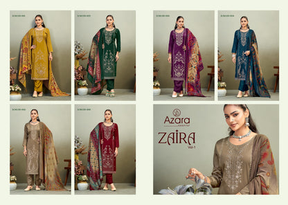 Zaira Vol 1 Radhika Fashion Azara Zam Cotton Karachi Salwar Suits Supplier Gujarat