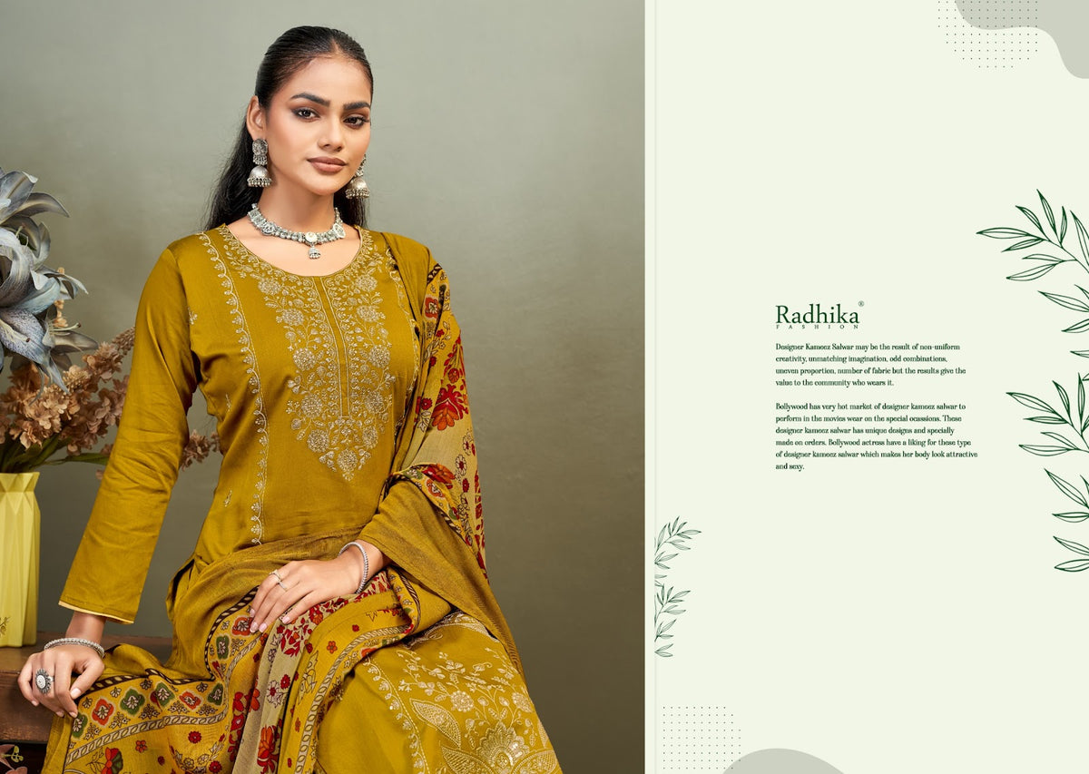 Zaira Vol 1 Radhika Fashion Azara Zam Cotton Karachi Salwar Suits Supplier Gujarat