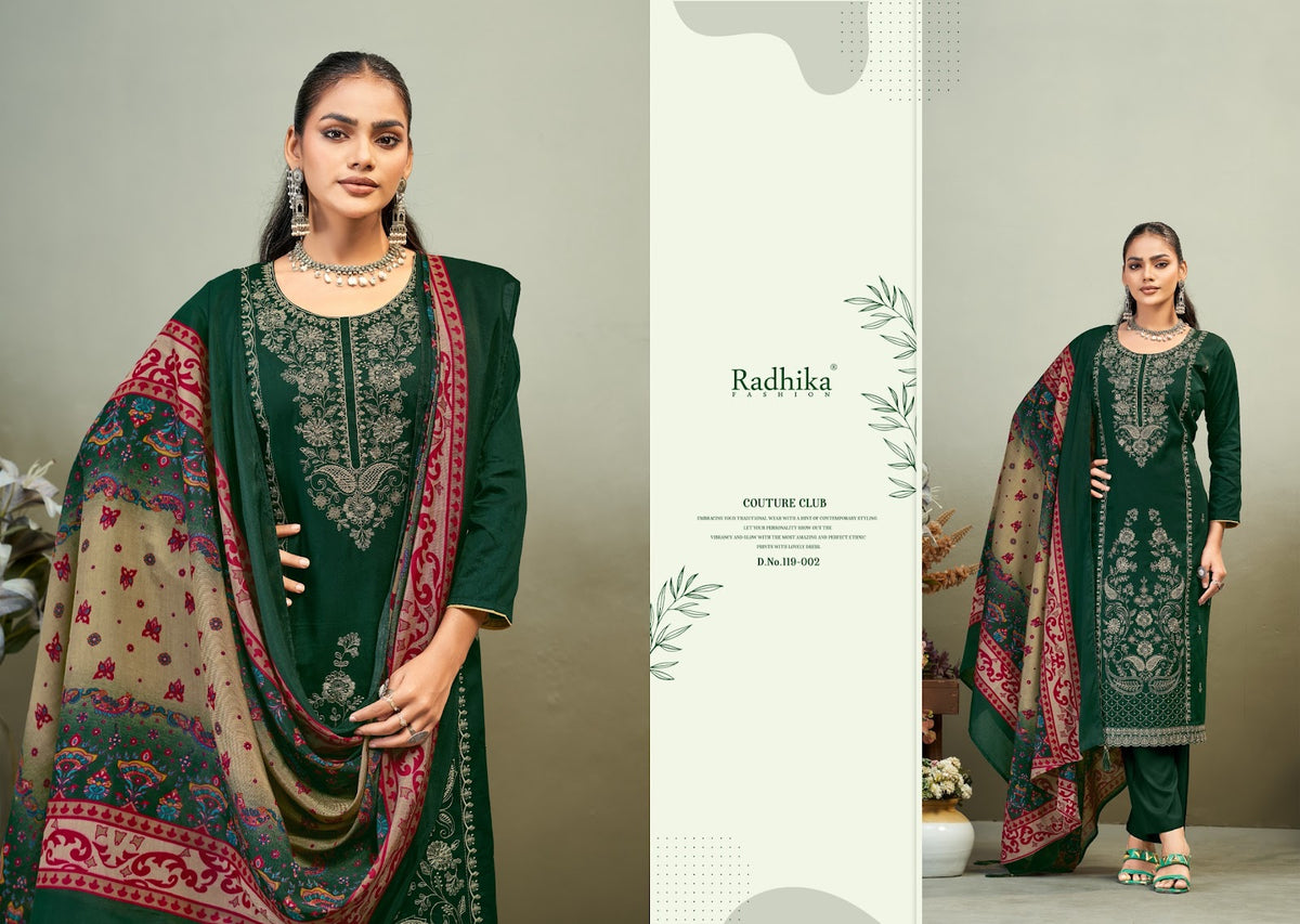 Zaira Vol 1 Radhika Fashion Azara Zam Cotton Karachi Salwar Suits Supplier Gujarat