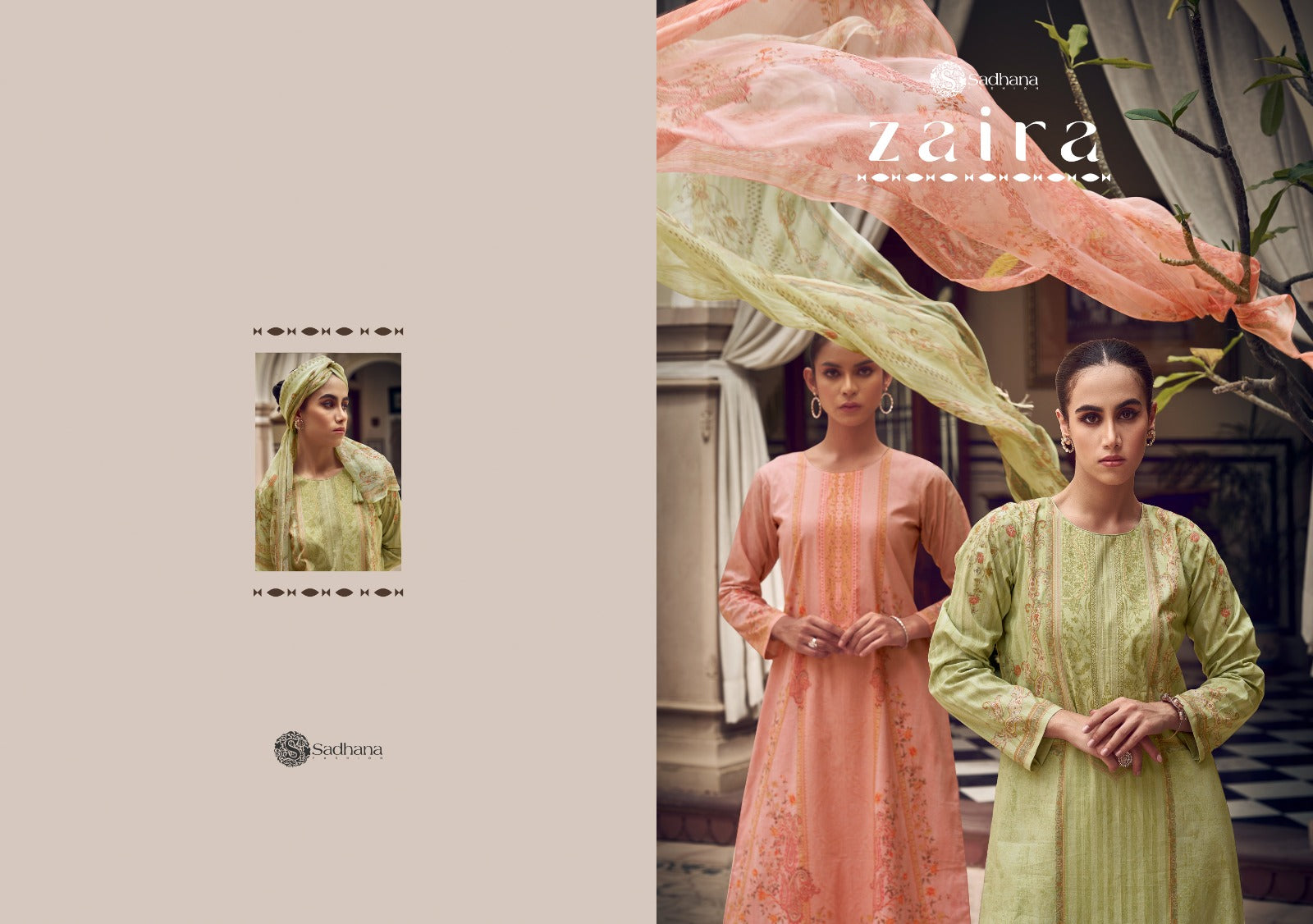 Zaira Sadhana Lawn Cotton Pant Style Suits