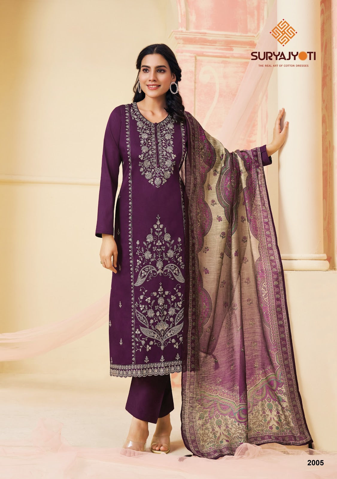 Zaira Vol 2 Suryajyoti Jaam Satin Pant Style Suits Wholesale Price